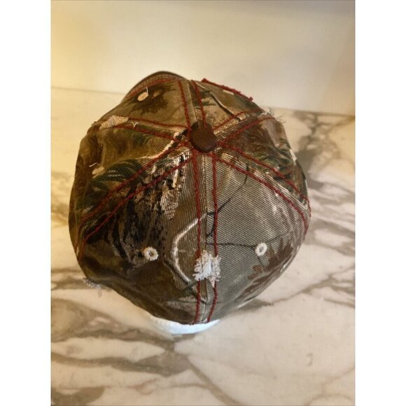 Team Realtree Camo Camouflage Cotton Red Hat Cap Stretch Fit L XL - Picture 4 of 7